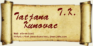 Tatjana Kunovac vizit kartica